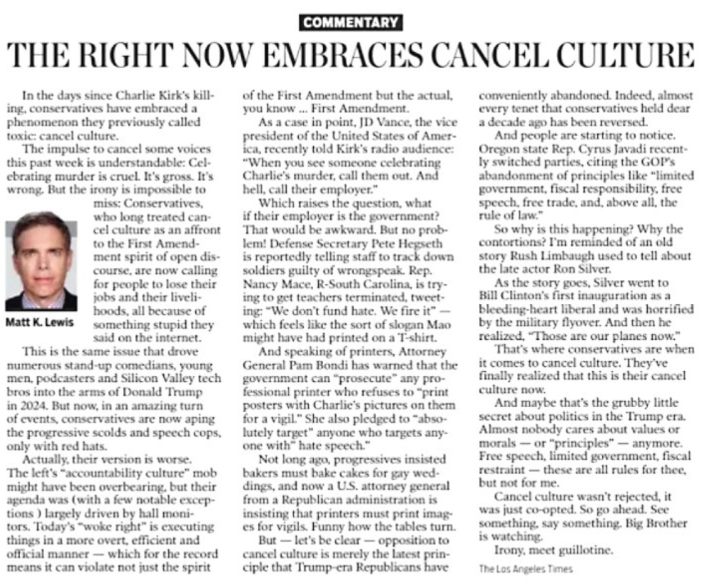 LA Times on free speech