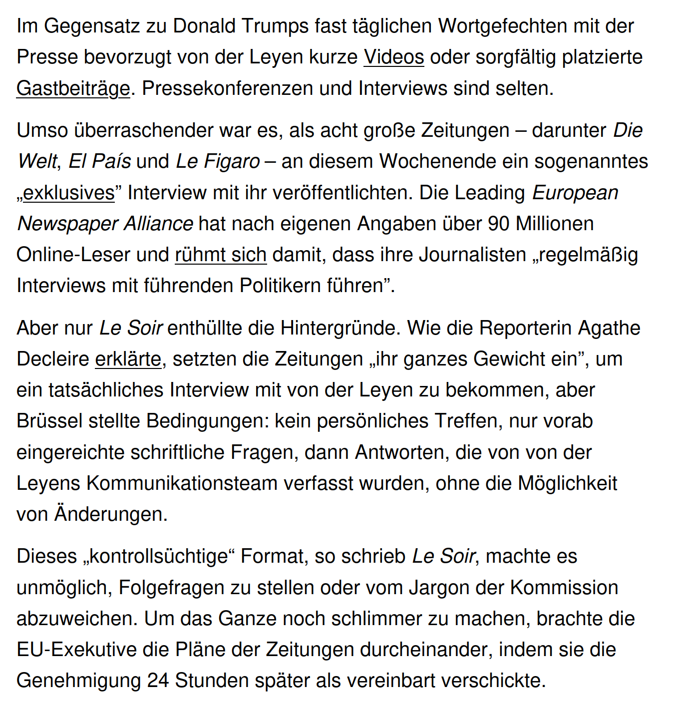 Pseudo-Interview v.d. Leyen